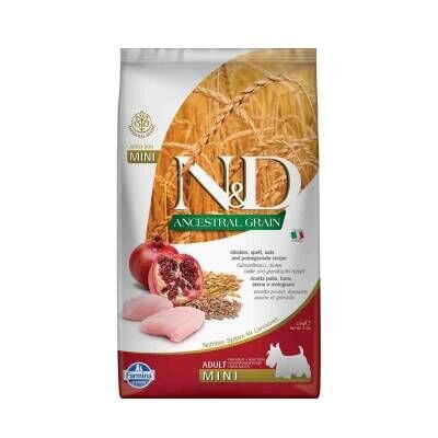 N&D Düşük Tahıllı Tavuklu Narlı Küçük Irk Yetişkin Köpek Maması 2,5 kg