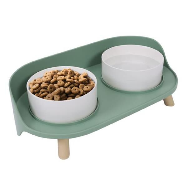 M-Pets Altitude Standlı Mama Kabı 2x450ml Yeşil