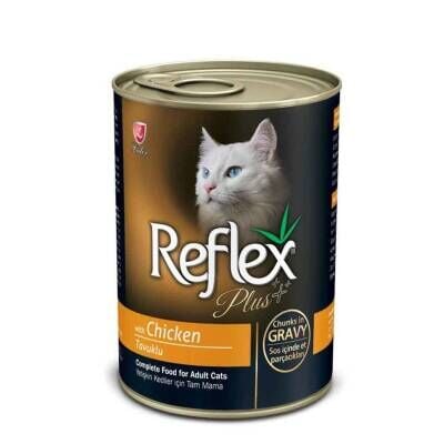 Reflex Plus Soslu Tavuklu ve Et Parçacıklı Konserve Yetişkin Kedi Maması 400 gr