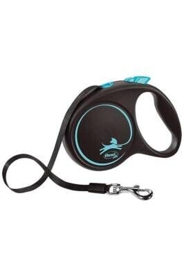 Flexi Black Design Mavi 5 mt Şerit Otomatik Tasma Large