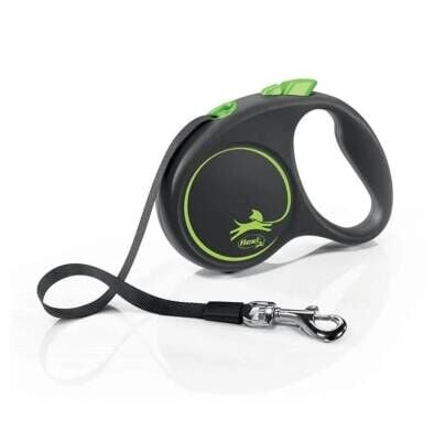 Flexi Black Design Yeşil 5 mt Şerit Otomatik Tasma Medium
