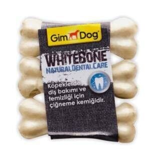 Gimdog Mordimi Beyaz Press Köpek Kemiği 9 cm 3 Adet