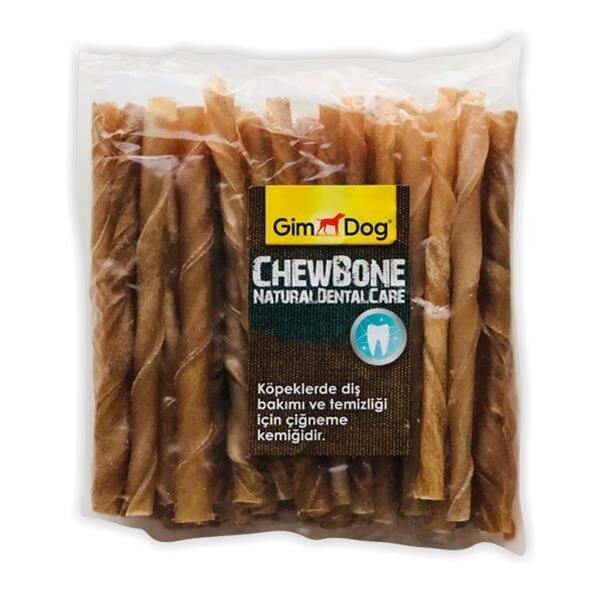 Gimdog Mordimi Burgu Çubuk Kemik 15 cm 50li Paket Natural