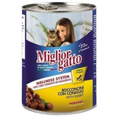 Miglior Gatto Parça Etli Tavşanlı Konserve Kedi Maması 405 gr