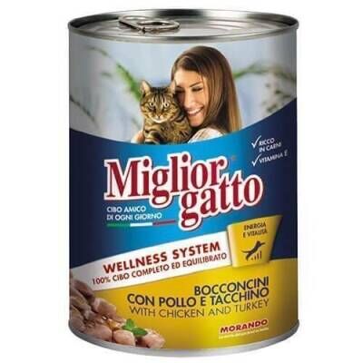 Miglior Gatto Parça Etli Tavuklu ve Hindili Konserve Kedi Maması 405 gr
