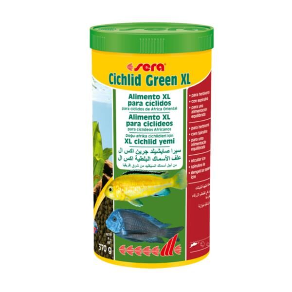 Sera Cichlid Green XL Otçul Cichlid Yemi 1000 Ml 370 Gr