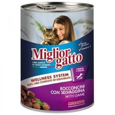 Miglior Gatto Parça Etli Av Hayvanlı Konserve Kedi Maması 405 gr
