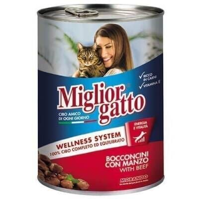 Miglior Gatto Parça Etli Biftekli Konserve Kedi Maması 405 gr