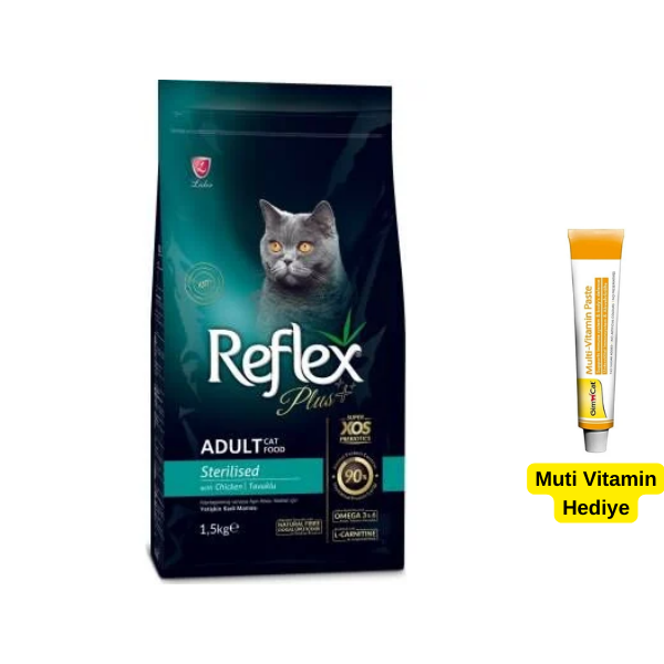 Reflex Plus Sterilised Tavuklu Kısırlaştırılmış Yetişkin Kedi Maması 1,5 kg