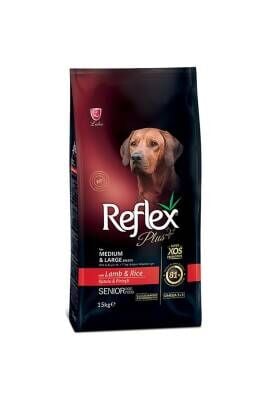 Reflex Plus Kuzu Etli ve Pirinçli Orta Irk Yaşlı Köpek Maması 15 kg