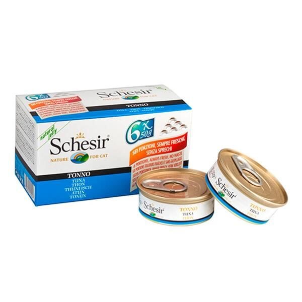 Schesir Jöle İçinde Ton Balıklı Yetişkin Kedi Konservesi 50gr 6lı