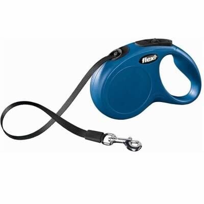 Flexi New Classic Mavi 5 mt Şerit Otomatik Tasma Small