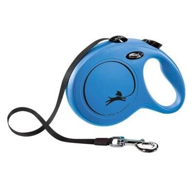 Flexi New Classic Şerit Otomatik Köpek Gezdirme Tasması Mavi L 8 mt