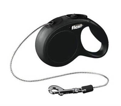 Flexi New Classic İp Otomatik Köpek Gezdirme Tasması Siyah M 5 mt