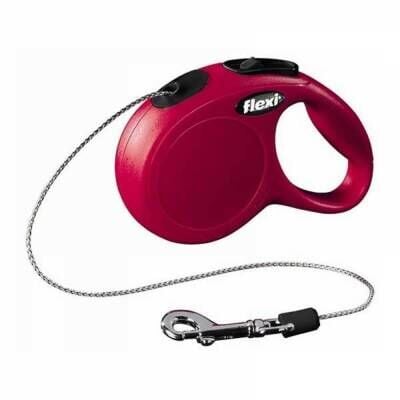 Flexi New Classic İp Otomatik Köpek Gezdirme Tasması Kırmızı M 5 mt