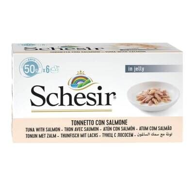 Schesir Ton Balıklı ve Somonlu Yaş Kedi Maması 50 gr (6 AL 5 ÖDE)