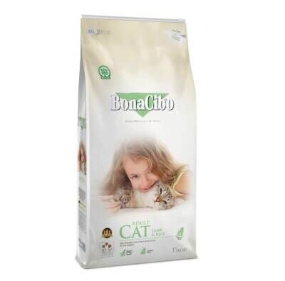 BonaCibo Adult Cat Lamb & Rice Kuzu Etli ve Pirinçli Yetişkin Kedi Maması 15 Kg