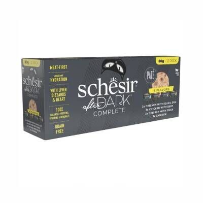 Schesir After Dark Pate Et Suyunda Karışık Lezzetler Yetişkin Kedi Konservesi 80 Gr x 12 Adet
