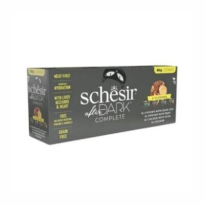 Schesir After Dark Et Suyunda Karışık Lezzetler Yetişkin Kedi Konservesi 80 Gr x 12 Adet