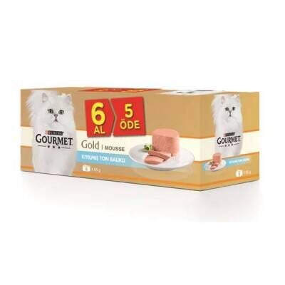 Gourmet Gold Kıyılmış Ton Balıklı Yetişkin Kedi Konservesi (6 AL 5 ÖDE) 85 gr