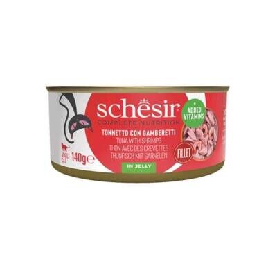 Schesir Jöle İçinde Ton Balığı İle Karidesli Yetişkin Kedi Konservesi 140 Gr