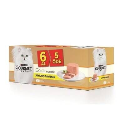 Gourmet Gold Kıyılmış Tavuklu Konserve Yetişkin Kedi Maması 85 gr (6 AL 5 ÖDE)