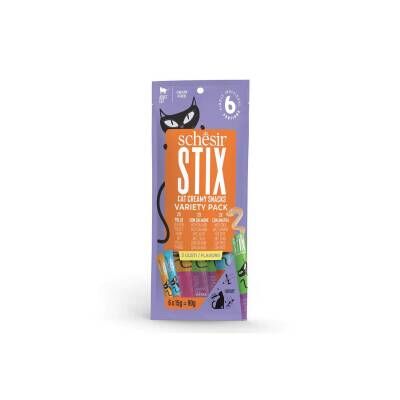 Schesir Cat Stix Tavuk Somon ve Ördekli Karışık Krema Kedi Ödülü 6 X 15 gr