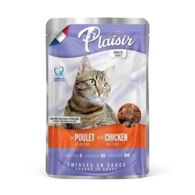 Plaisir Pouch Tavuklu Ciğerli Yetişkin Kedi Konservesi 100 gr