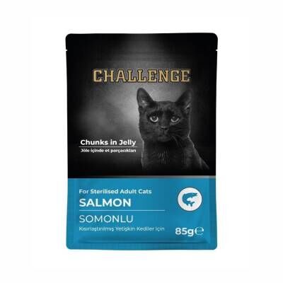 Challenge Pouch Somonlu Kısırlaştırılmış Yetişkin Kedi Konservesi 85 Gr