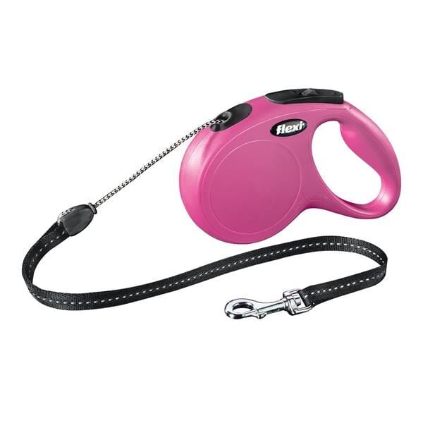 Flexi New Classic 5M İp Tipi Otomatik Tasma M Pembe