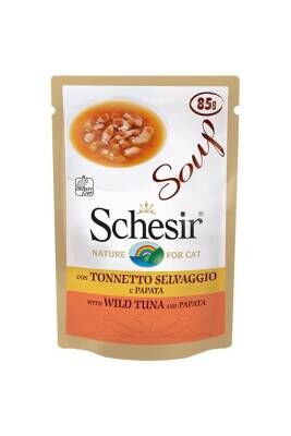 Schesir Doğal Alabalık ve Papayalı Kedi Çorbası 85 gr