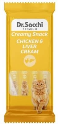 Dr.Sacchi Creamy Sıvı Tavuklu Ciğerli Kedi Ödülü 4 Lü
