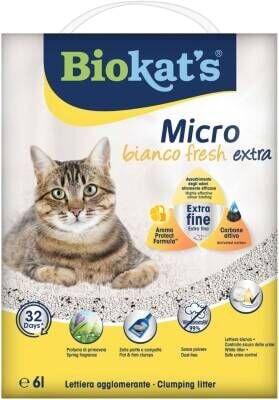 Biokat's Micro Bianco Fresh Extra Topaklaşan Kedi Kumu 6 lt