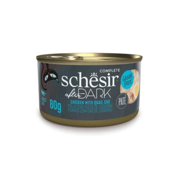 Schesir After Dark Pate Tavuklu ve Bıldırcın Yumurtalı Yetişkin Kedi Konservesi 80 gr