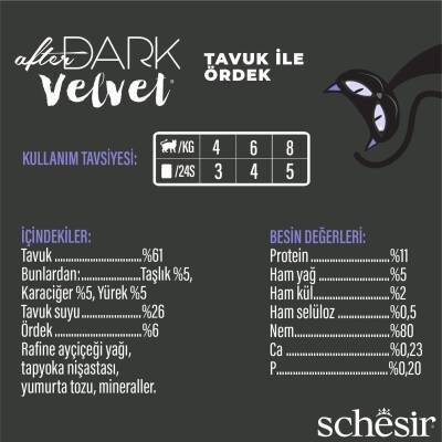Schesir After Dark Mousse Tavuk ve Ördek Etli Tahılsız Yetişkin Kedi Konservesi 80 gr