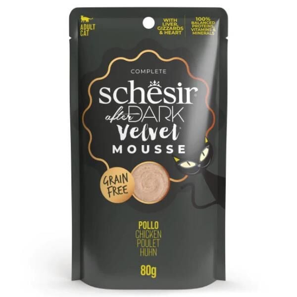 Schesir After Dark Velvet Mousse Tavuklu Yetişkin Kedi Pouch Yaş Maması 80 gr