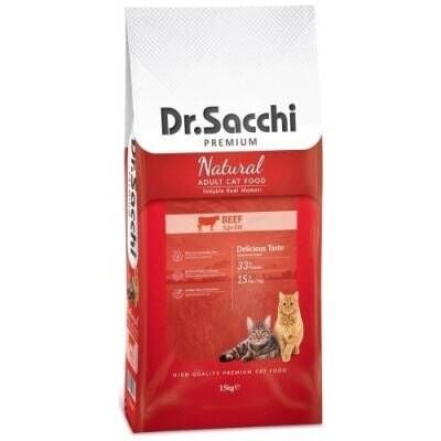 Dr.Sacchi Premium Natural Beef Biftekli Yetişkin Kedi Maması 15 kg