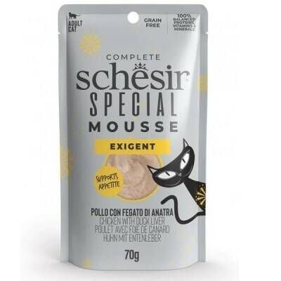 Schesir After Dark Sos İçinde Tavuklu ve Bıldırcın Yumurtalı Tahılsız Yetişkin Kedi Konservesi 80 gr