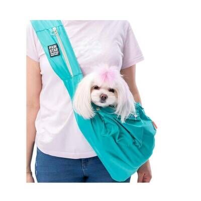 Pawstar Crossbody Kedi ve Küçük Irk Köpek Taşıma Çantası Mint 50x15x20 Cm