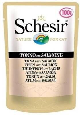 Schesir Jelly Ton Balıklı Somonlu Pouch Kedi Konservesi 100 gr