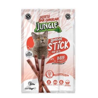Jungle Kedi Stick Dana Etli Kedi Ödül Maması 3 X 5 gr