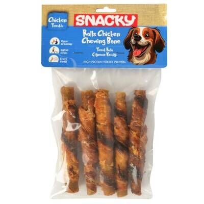 Snacky Çıtır Füme Tavuklu Köpek Kemiği 13 cm 5 Adet