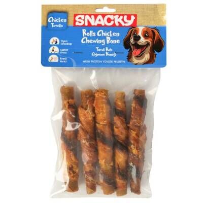 Snacky Çıtır Füme Tavuklu Köpek Kemiği 13 cm 5 Adet