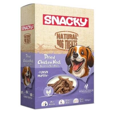 Snacky Kurutulmuş Tavuk Boyun Köpek Ödül Maması 100 gr