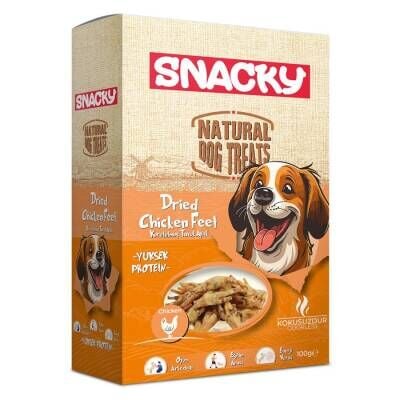 Snacky Kurutulmuş Tavuk Ayak Köpek Ödül Maması 100 gr