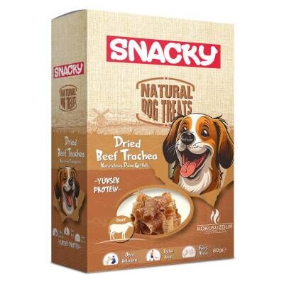 Snacky Kurutulmuş Dana Gırtlak Köpek Ödül Maması 80 gr