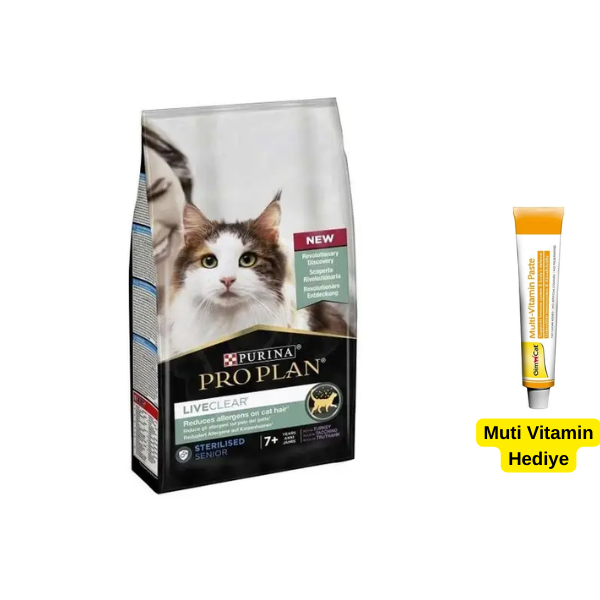 Pro Plan Sterilised LiveClear 7+ Kısırlaştırılmış Hindili Yaşlı Kedi Maması 1,4Kg