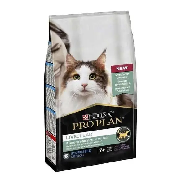 Pro Plan Sterilised LiveClear 7+ Kısırlaştırılmış Hindili Yaşlı Kedi Maması 1,4Kg