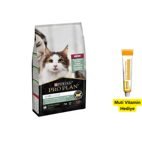 Pro Plan Sterilised LiveClear Kısırlaştırılmış Somonlu Kedi Maması 1,4Kg
