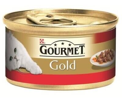 Gourmet Gold Parça Sığır Etli Soslu Konserve Yetişkin Kedi Maması 85 gr
